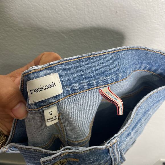 Sneakpeek Womens Jeans Size 5 Girlfriend Denim Blue Light Wash Distressed Casual - Picture 3 of 14